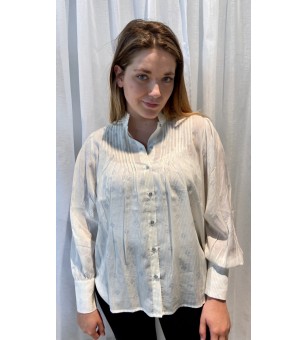 high neck blouse with long...