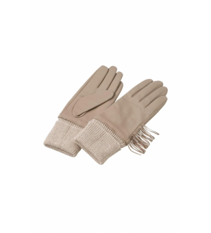 fringed, leather gloves