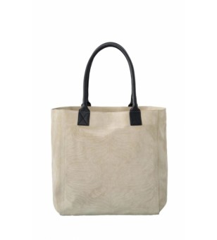 suede shopper with leather...