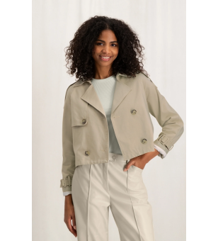 cropped woven trenchcoat