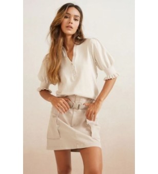 woven cargo mini skirt with...