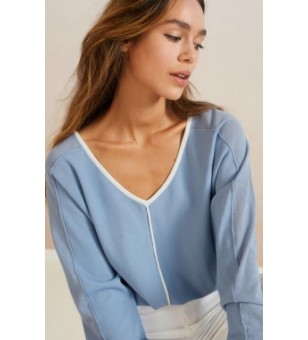 v-neck batwing sweater long...