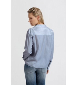 stripe mix blouse