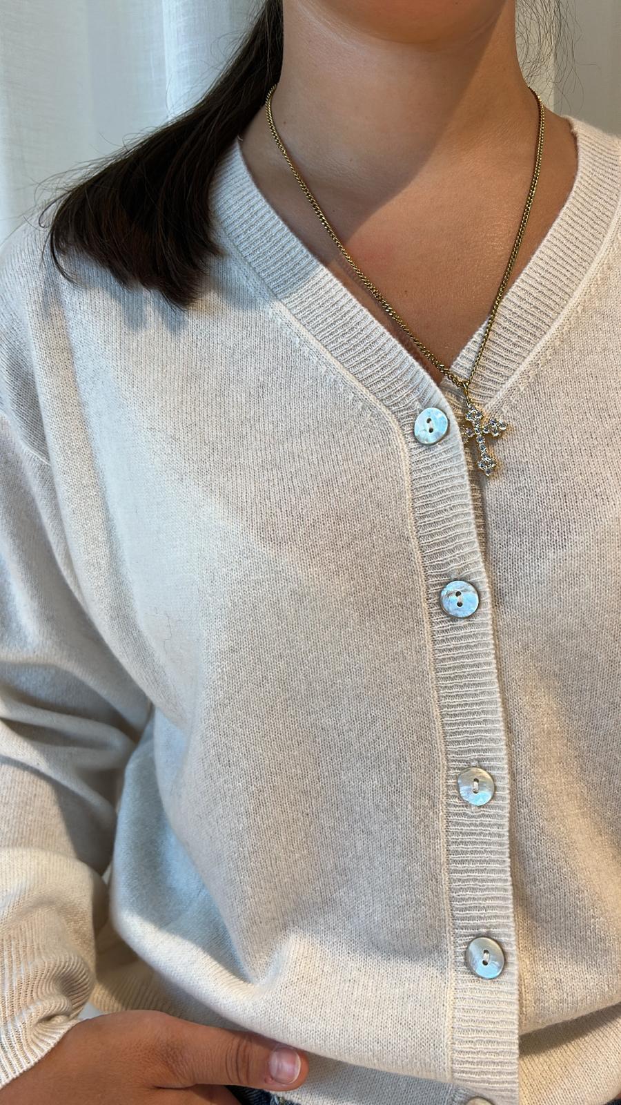 LAYBACK LUXE BUTTON ORANIC WHITE