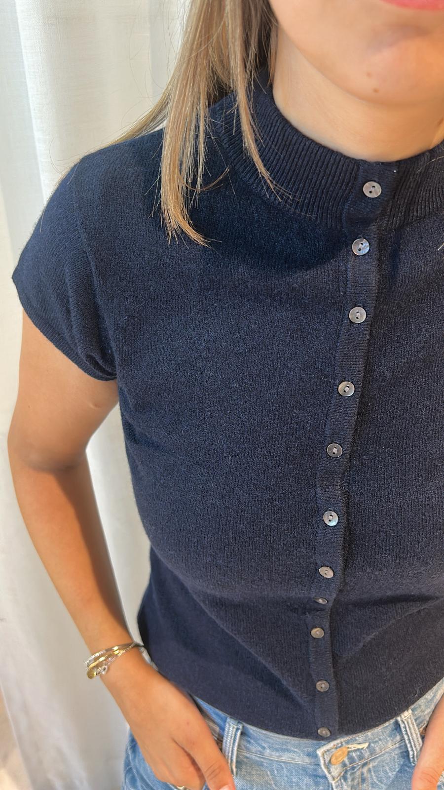 AVORIAZ FITTED BUTTON TEE DEEP NAVY