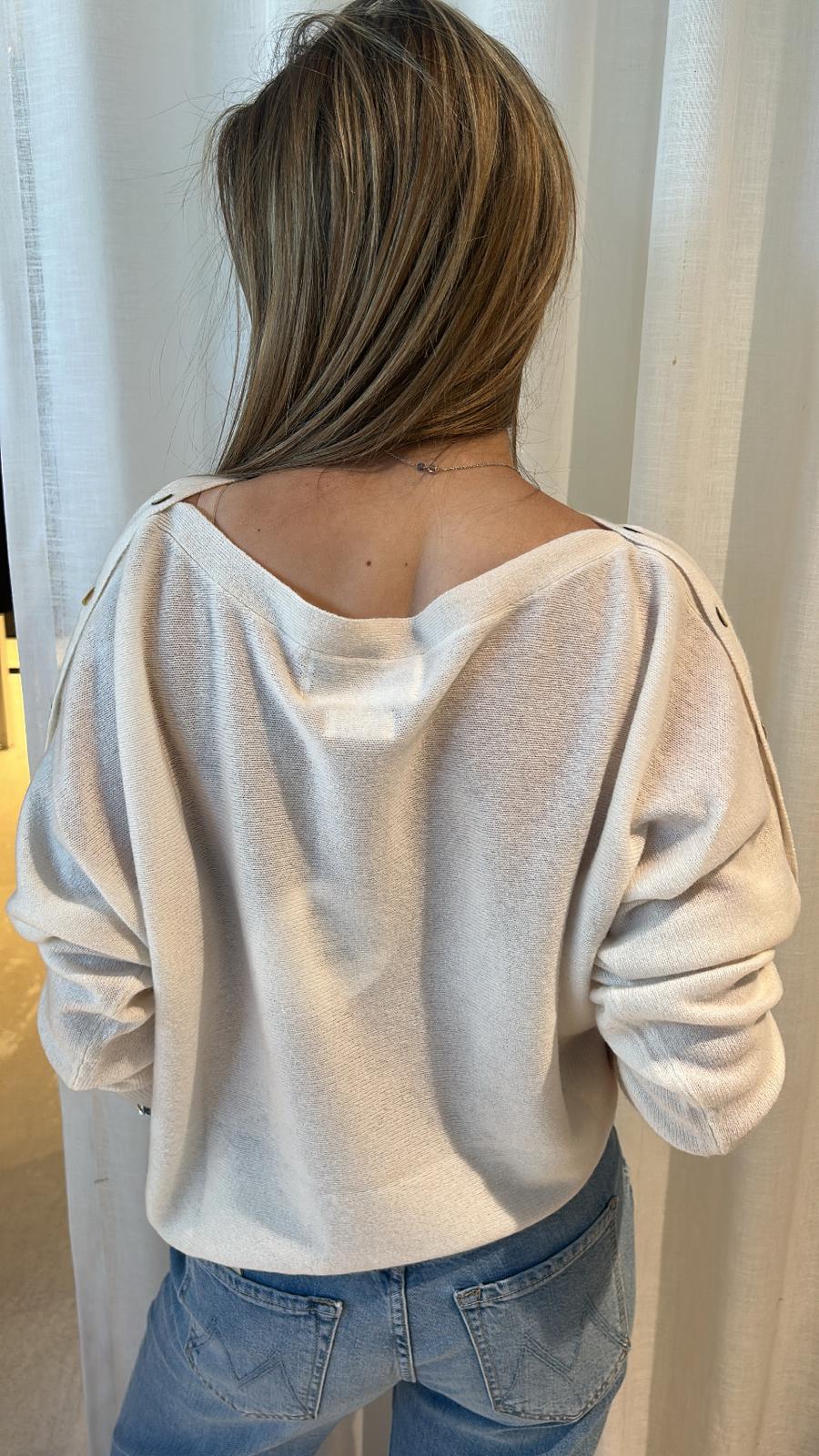 BLUEBIRD BUTTON BOAT NECK