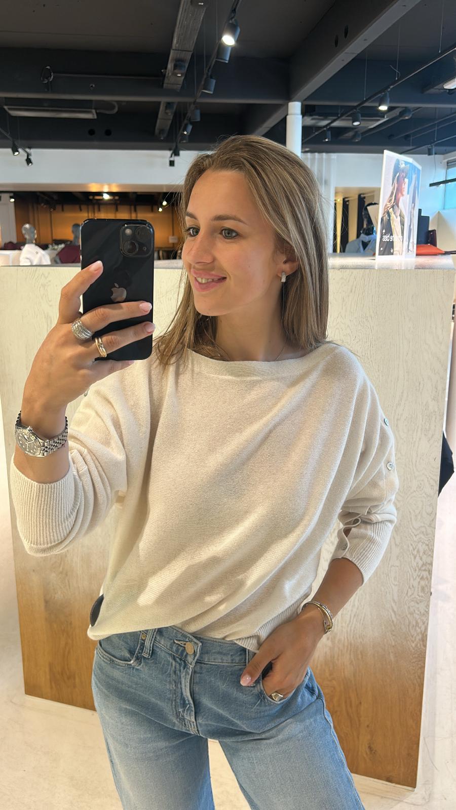 BLUEBIRD BUTTON BOAT NECK