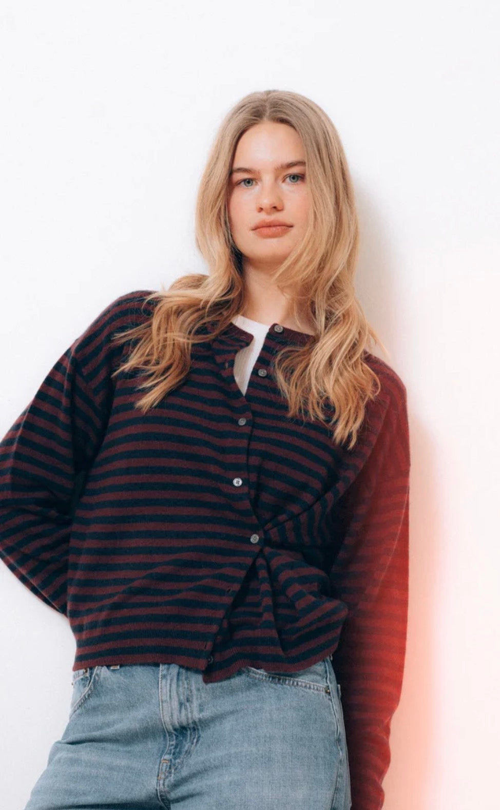 alixe stripes cashmere burgundy