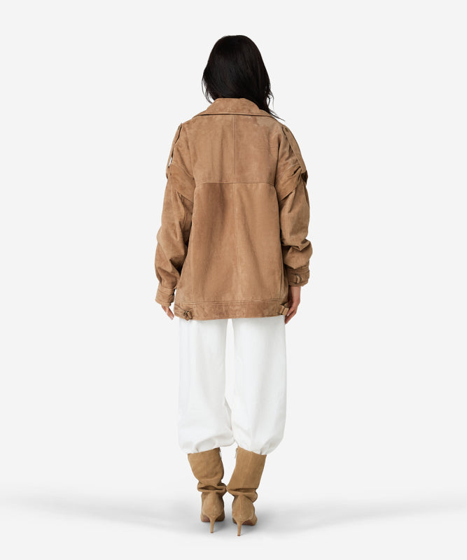 JEAF SUEDE JACKET ICED COFFEE
