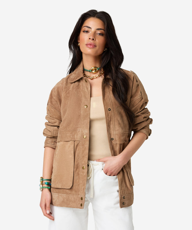 JEAF SUEDE JACKET ICED COFFEE