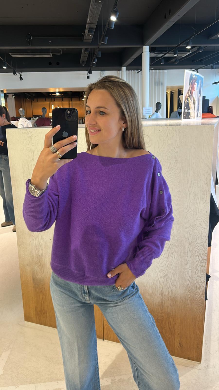 BLUEBIRD BUTTON BOATNECK PURPLE PUNCH