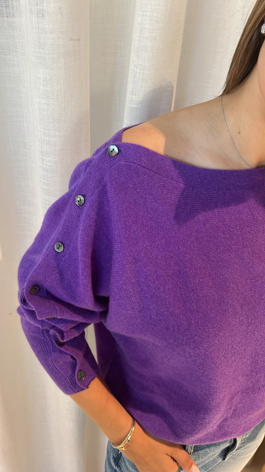 BLUEBIRD BUTTON BOATNECK PURPLE PUNCH