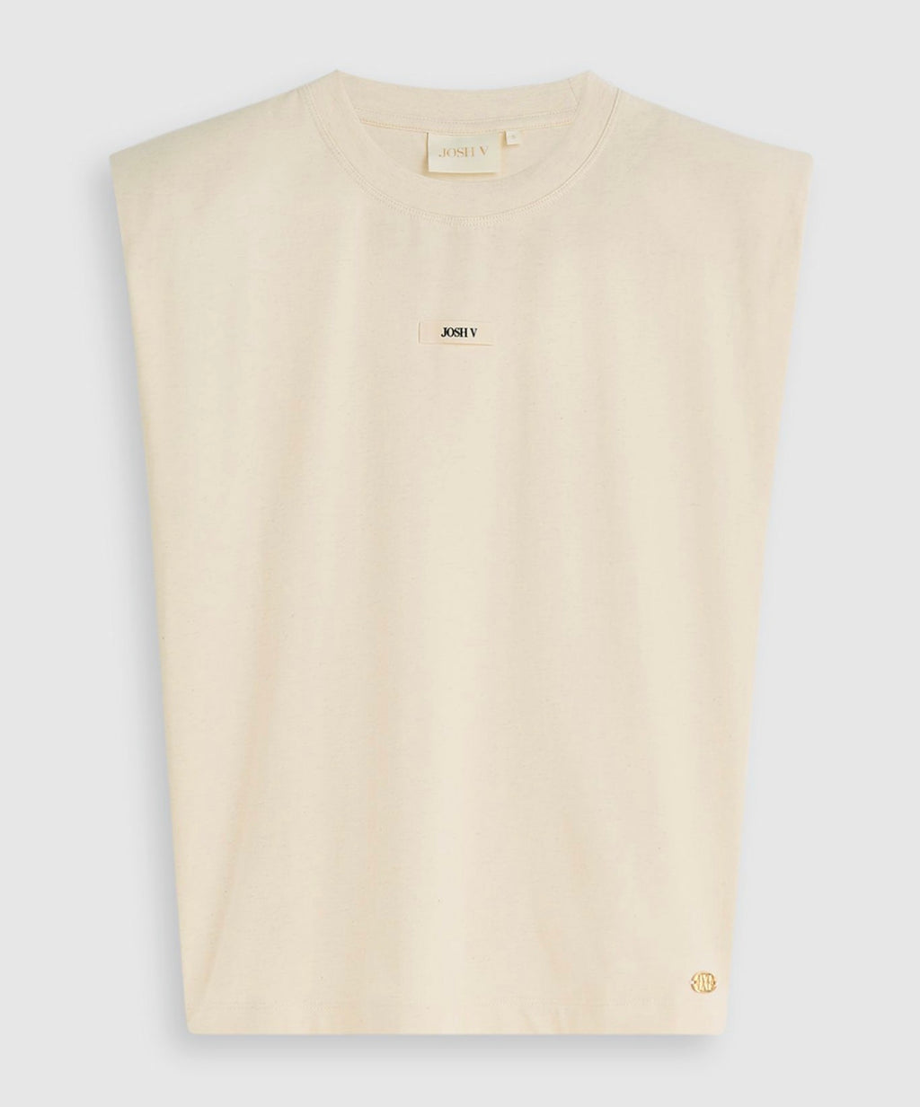 JV-SUE T-shirt met schoudervulling - ecru melange