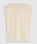 JV-SUE T-shirt met schoudervulling - ecru melange