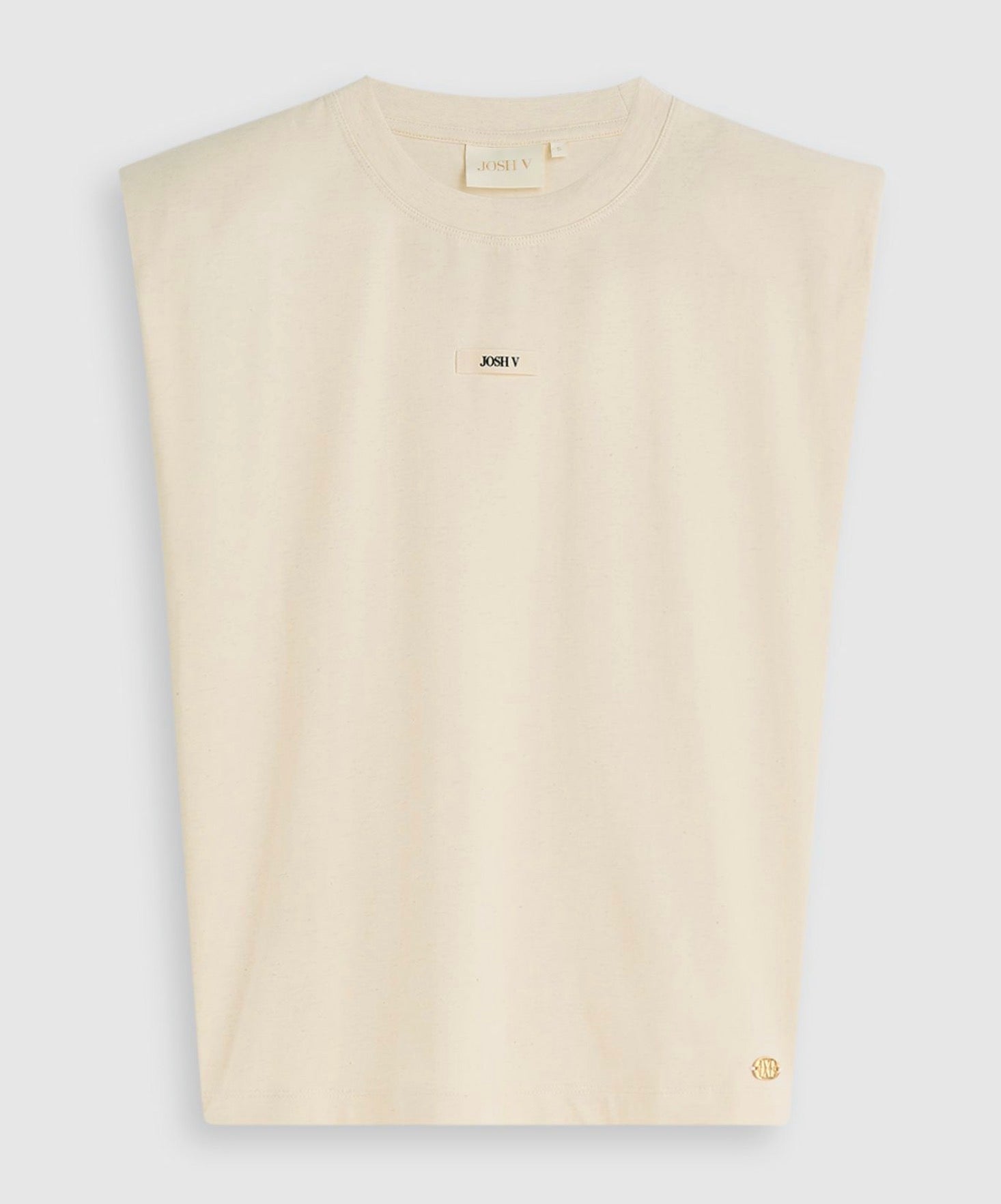JV-SUE T-shirt met schoudervulling - ecru melange