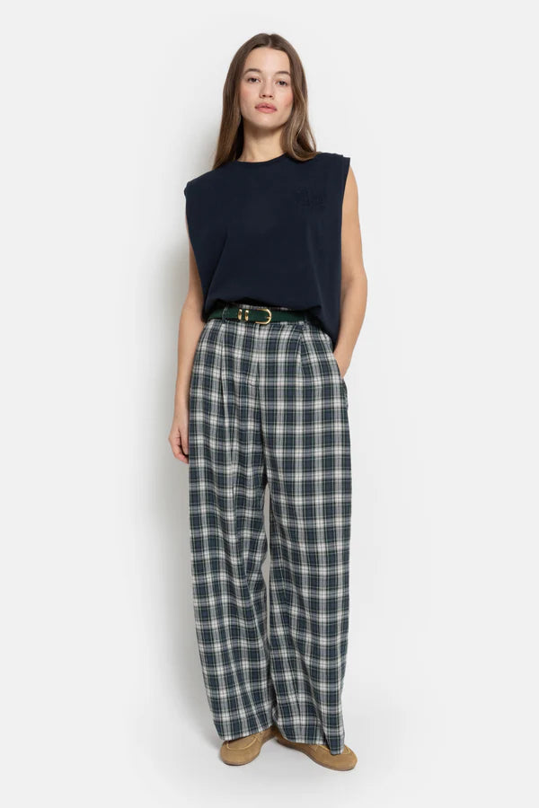 MARTHA CHECKERED PLEATED PANTS