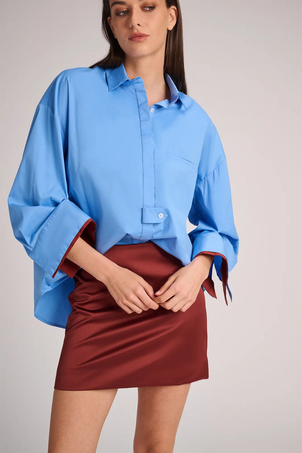 Quebec Blouse Azur + Rust