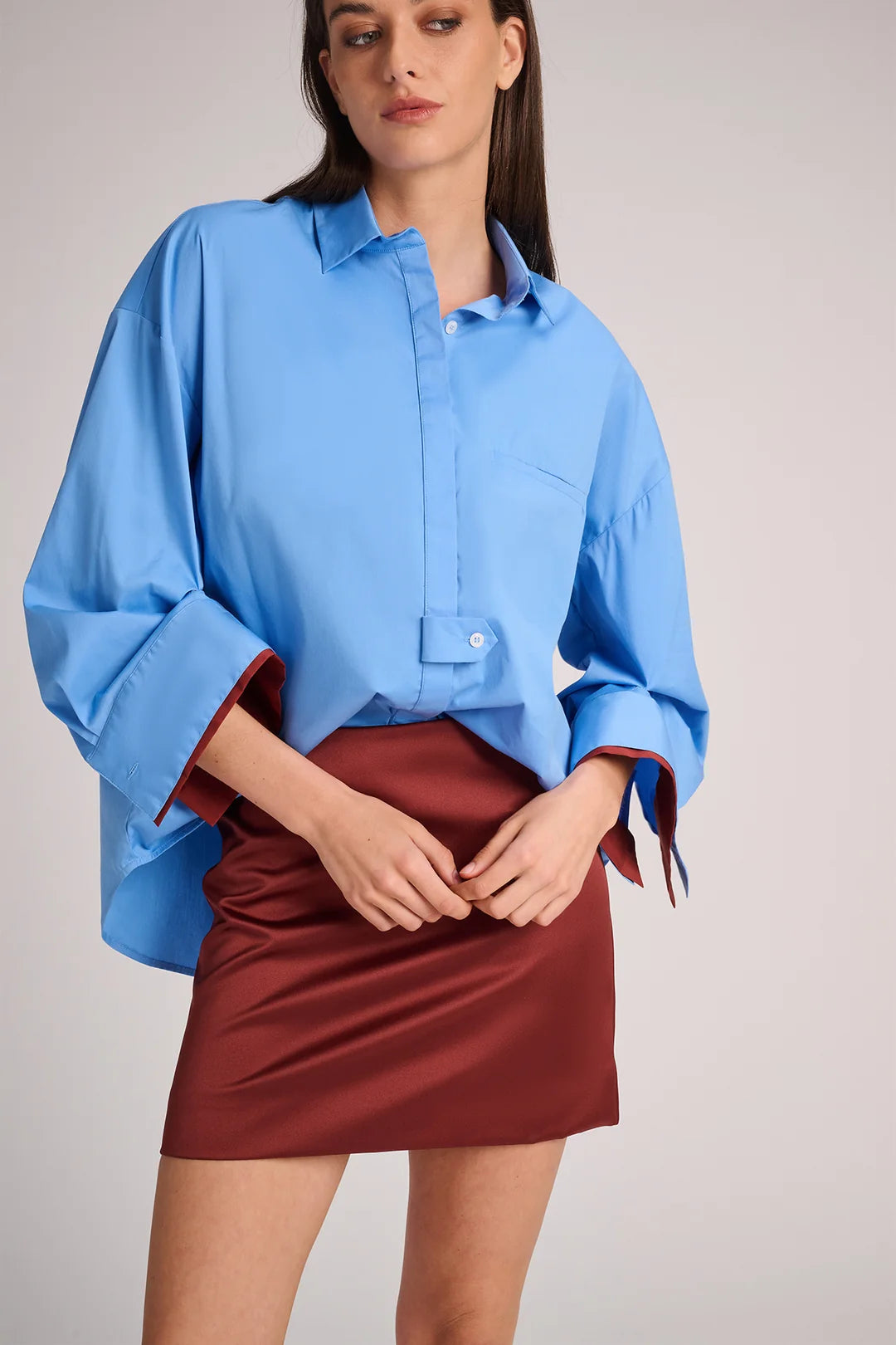 Quebec Blouse Azur + Rust