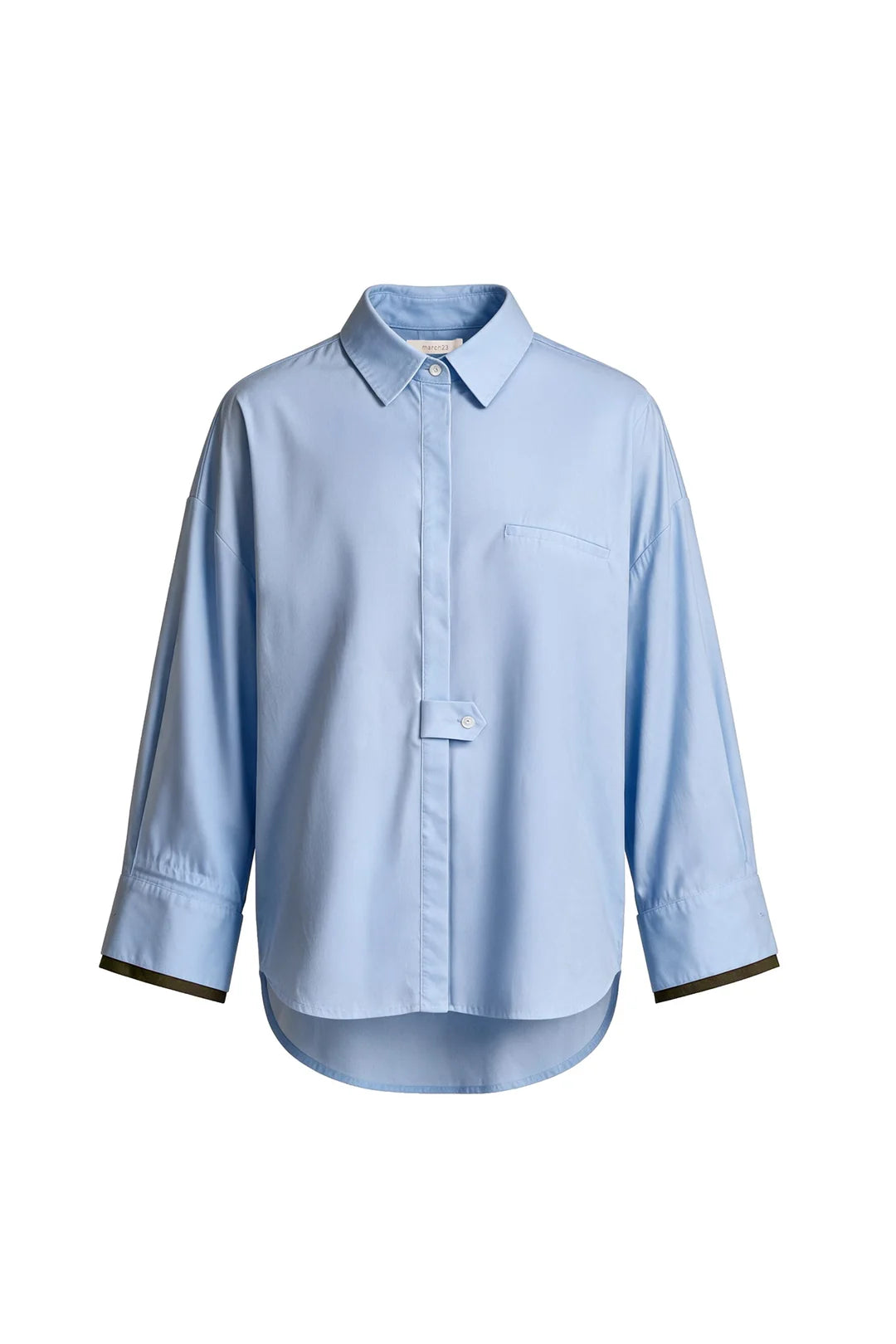 Quebec Blouse Sky Blue + Olive