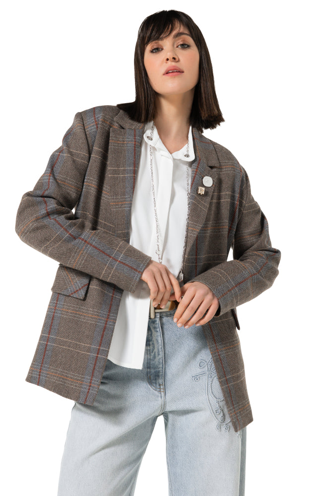 Sportieve blazer met afneembare pins