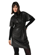 Korte jurk in vegan leather
