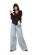 Wide leg denimbroek, high waist
