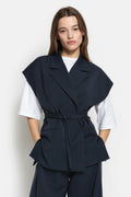 Olijf Sleeveless Blazer Navy Wooly