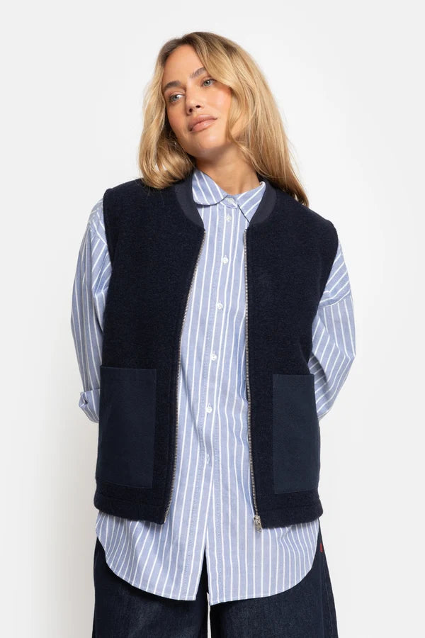 Gunther Wooly Sleeveless Jacket Navy