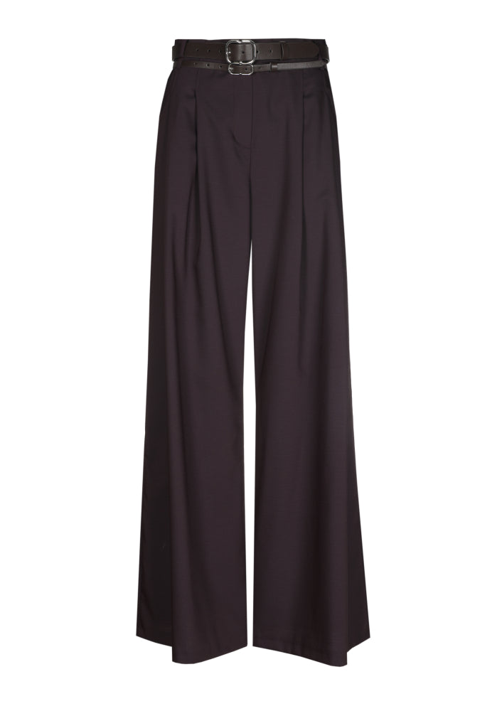 Elegante broek met dubbele riem, mid waist