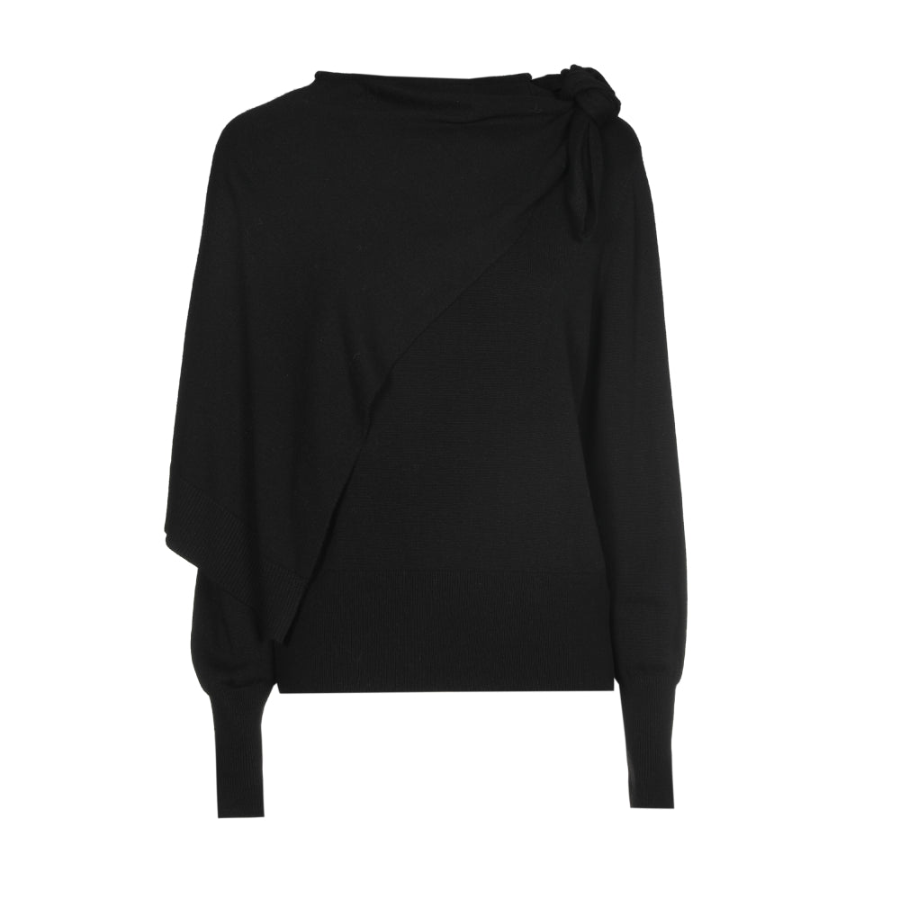 Elegante pull met strik- en schouderdetail
