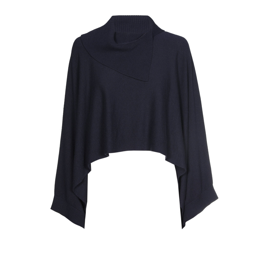 Losse poncho met wijde mouwen