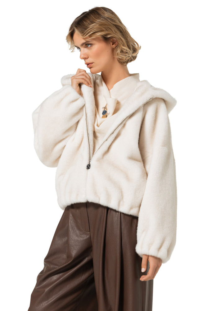 Faux fur bomber
