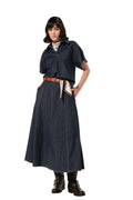 Denimtop met sjaal