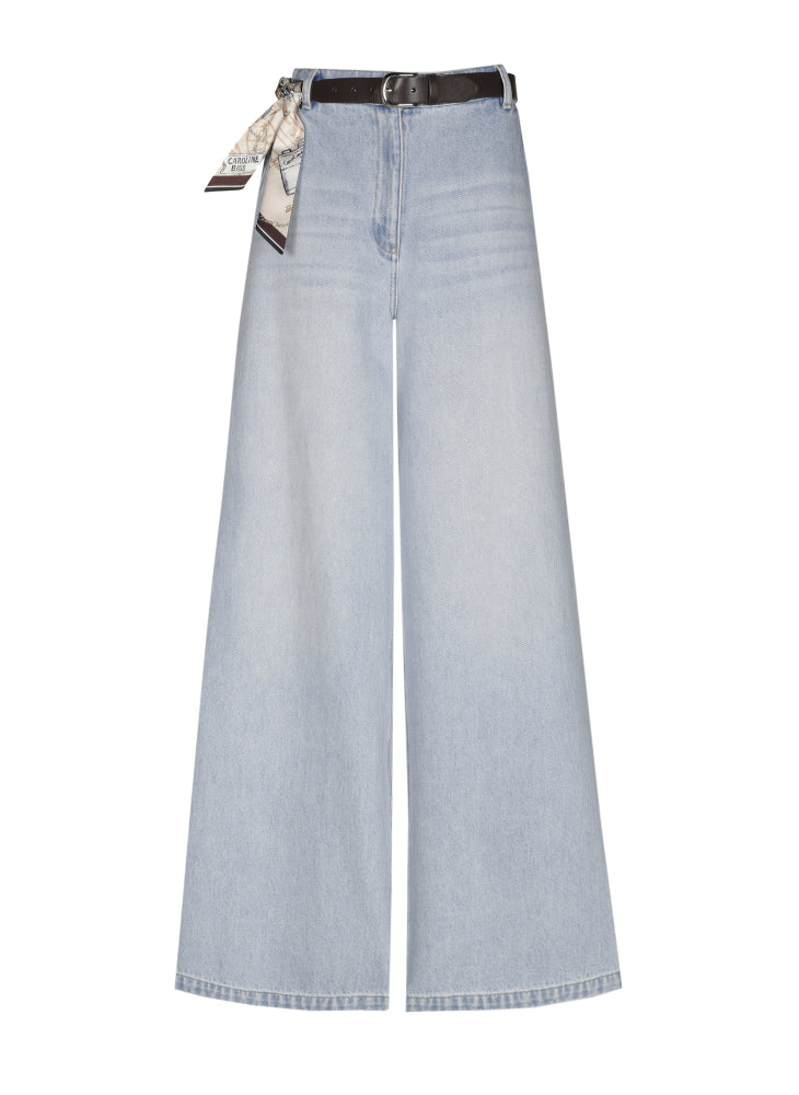 Wide leg denimbroek, high waist