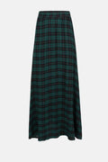 Olive Long Skirt Green Checked