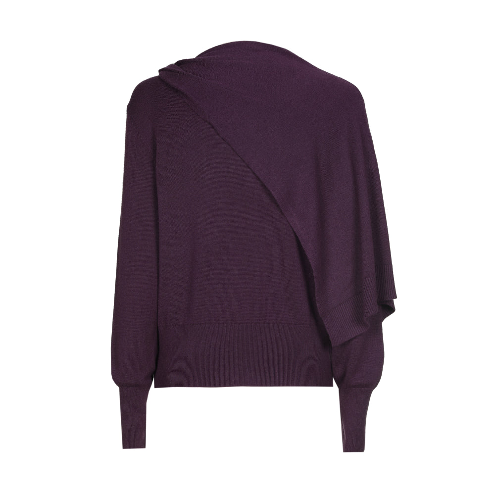 Elegante pull met strik- en schouderdetail