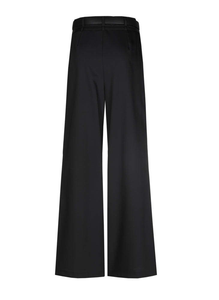 Elegante broek met dubbele riem, mid waist