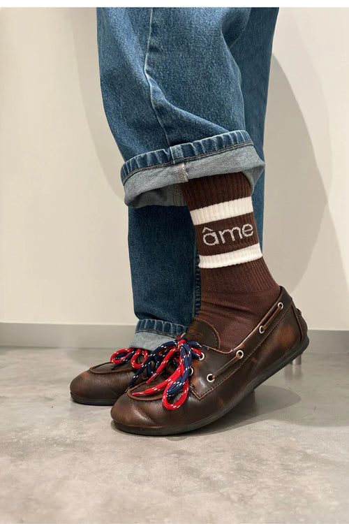Diego Socks | Brown & White