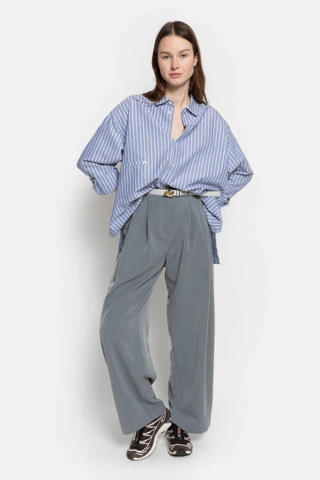 Marta Pleated Pants Mid Grey