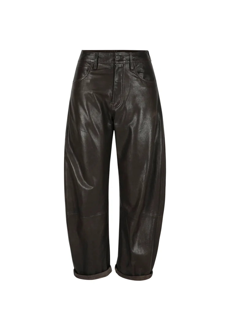Judith I Leather Trousers - Dark Brown