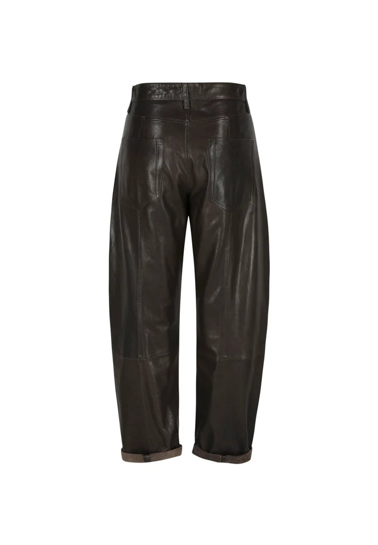 Judith I Leather Trousers - Dark Brown