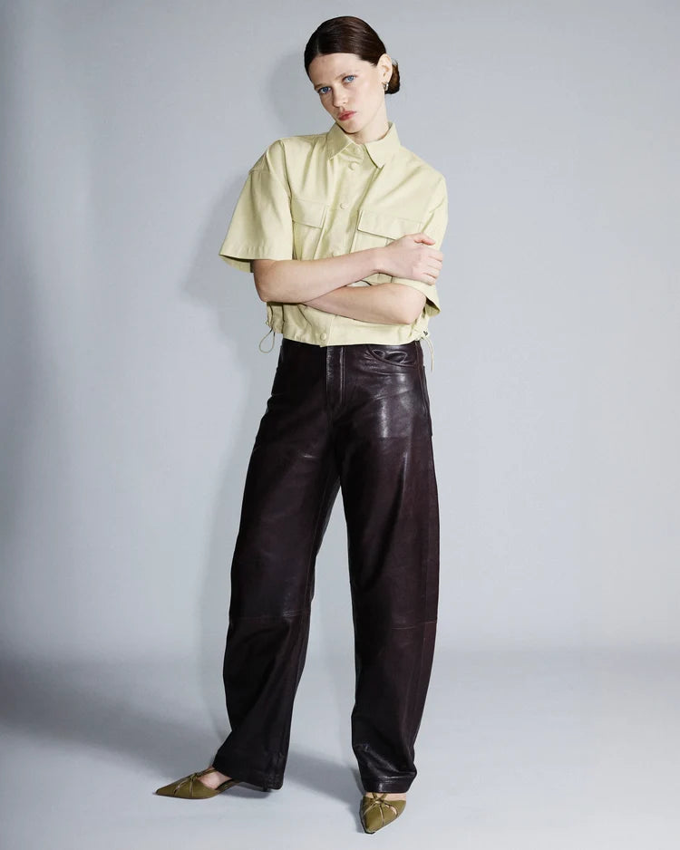 Judith I Leather Trousers - Dark Brown