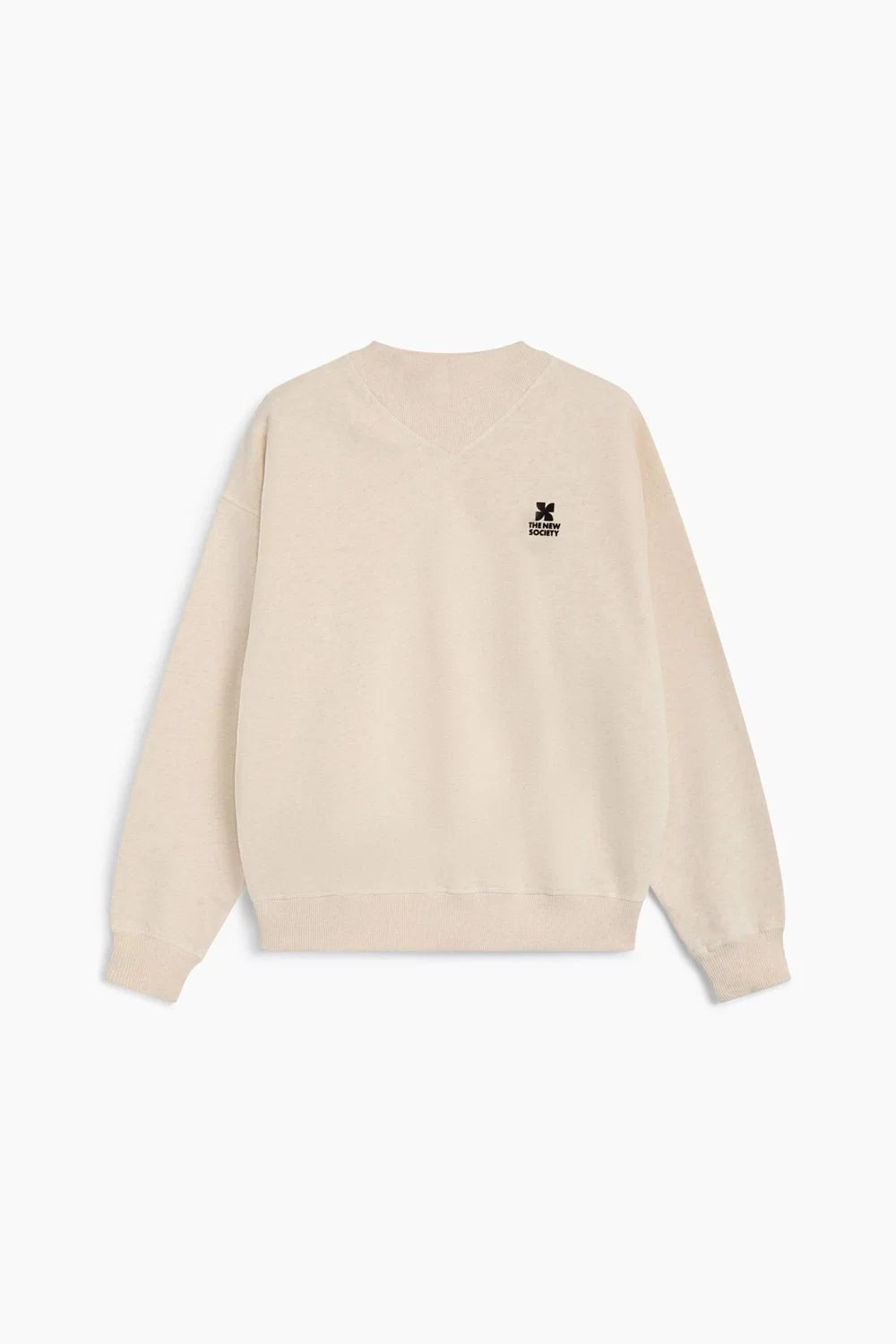 TNS Logo Rib Collar Woman Sweatshirt Whisper White Melange