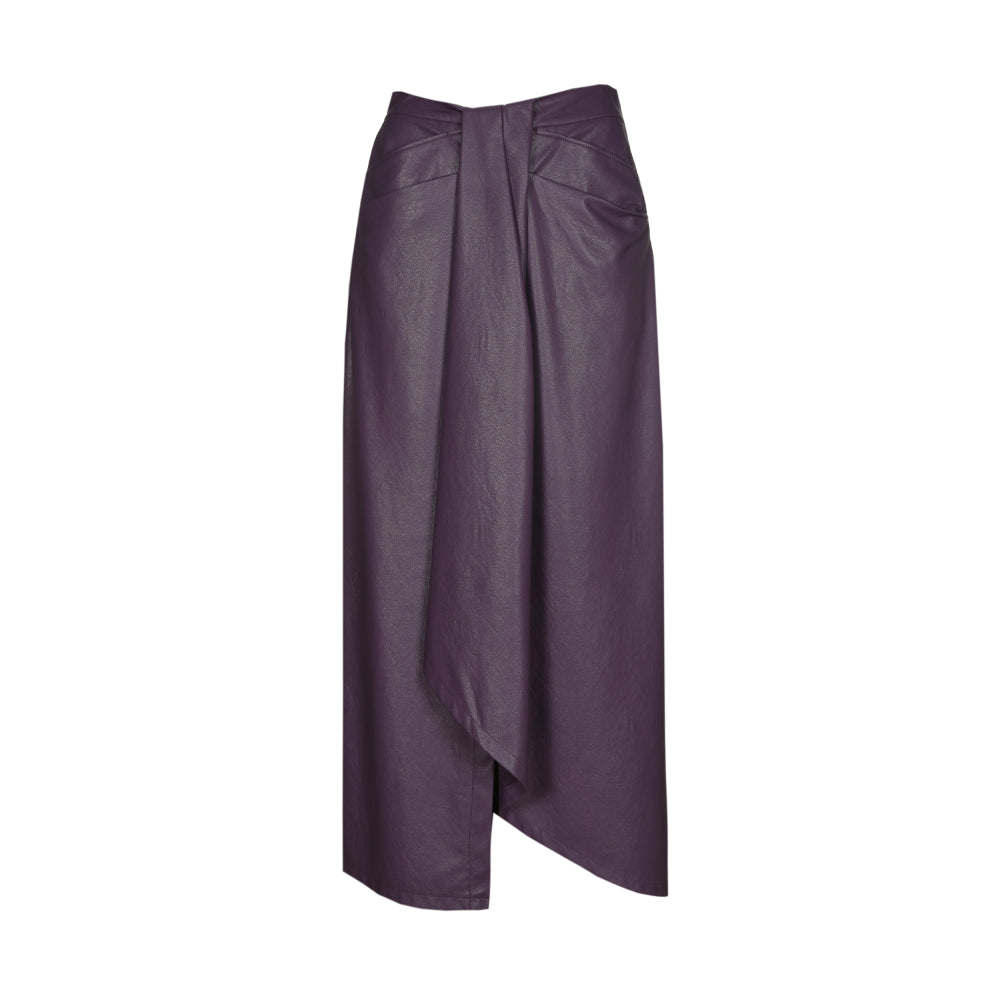 Midi-rok in vegan leather