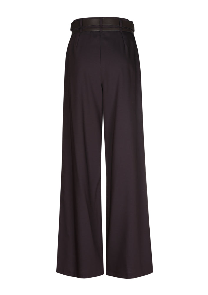 Elegante broek met dubbele riem, mid waist