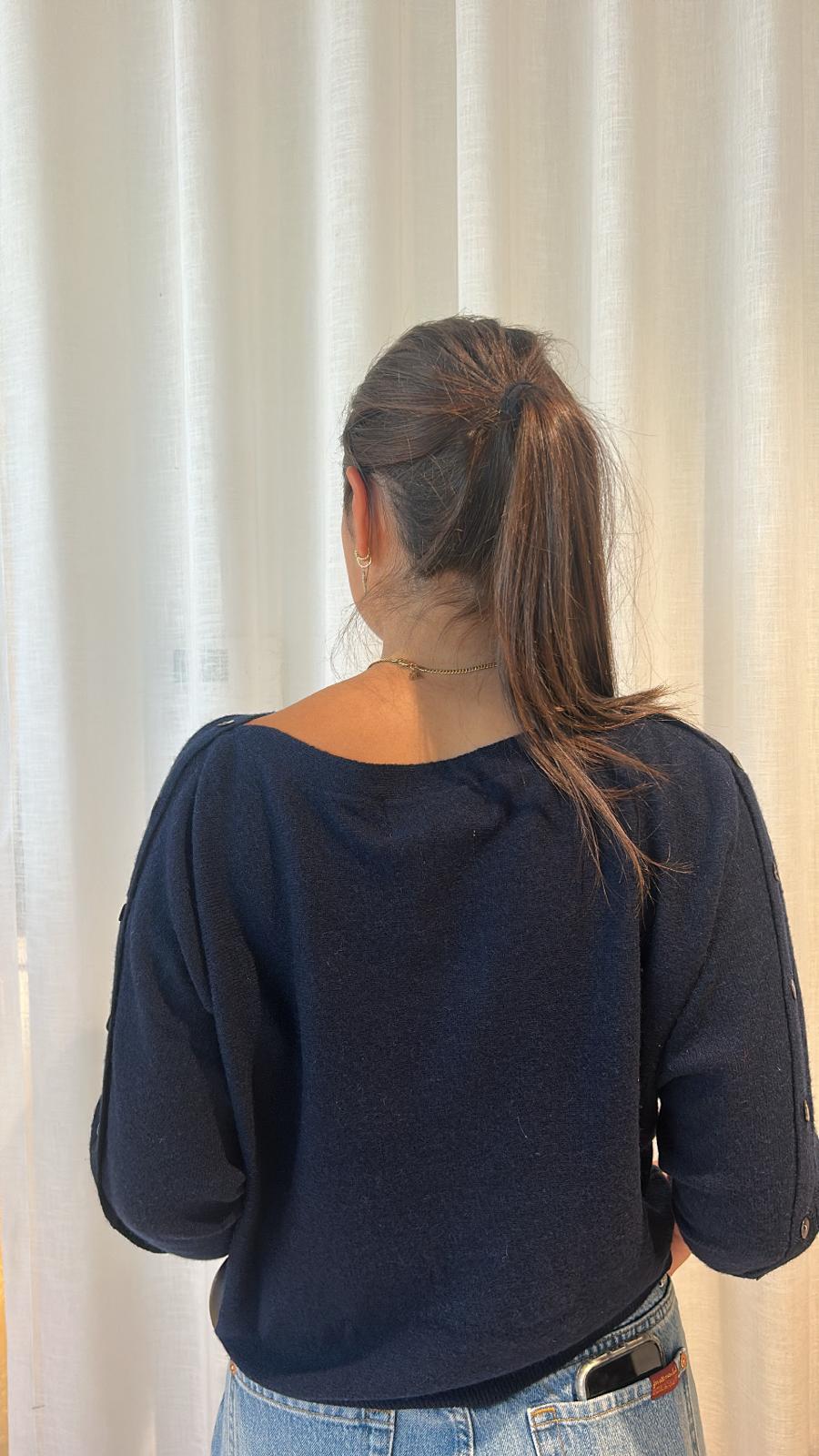 BLUEBIRD BUTTON BOETNECK NAVY BLUE