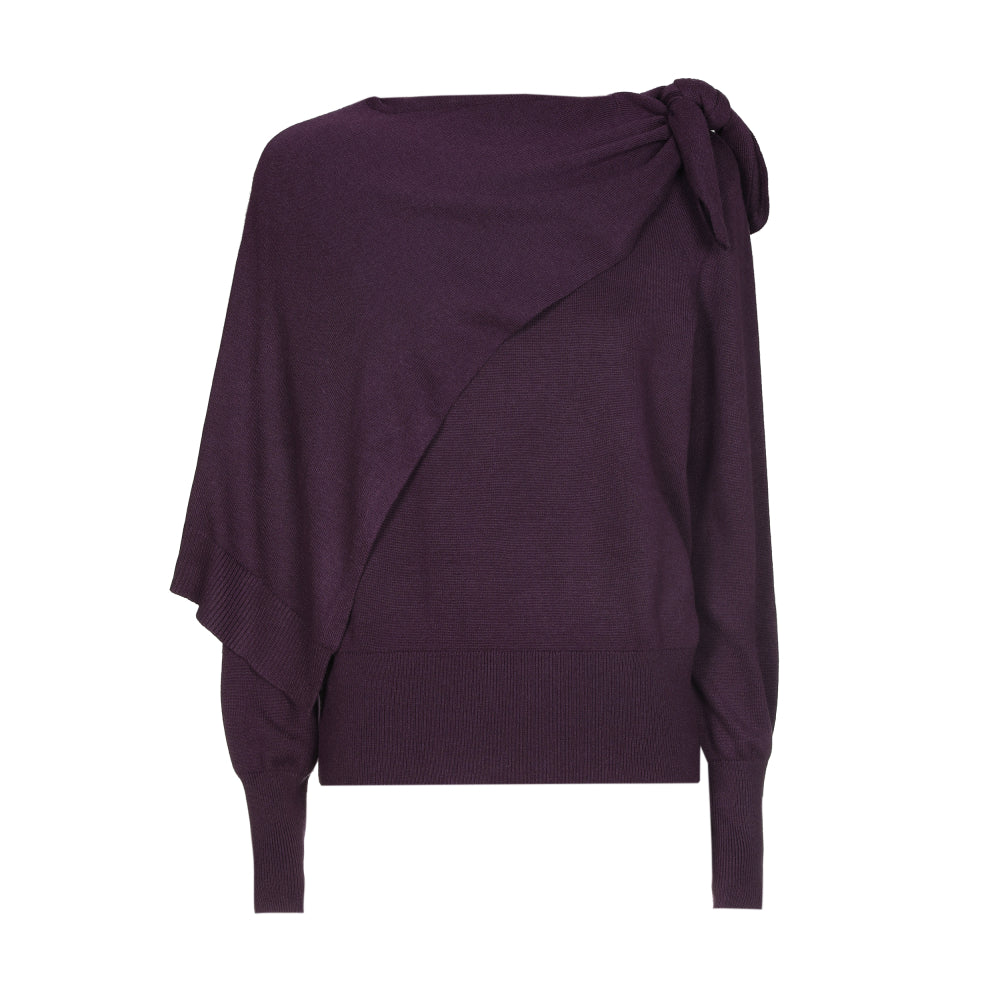 Elegante pull met strik- en schouderdetail