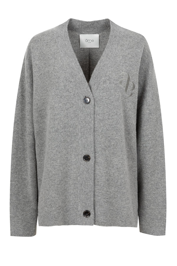 Olympia Knitted Cardigan Mid Grey