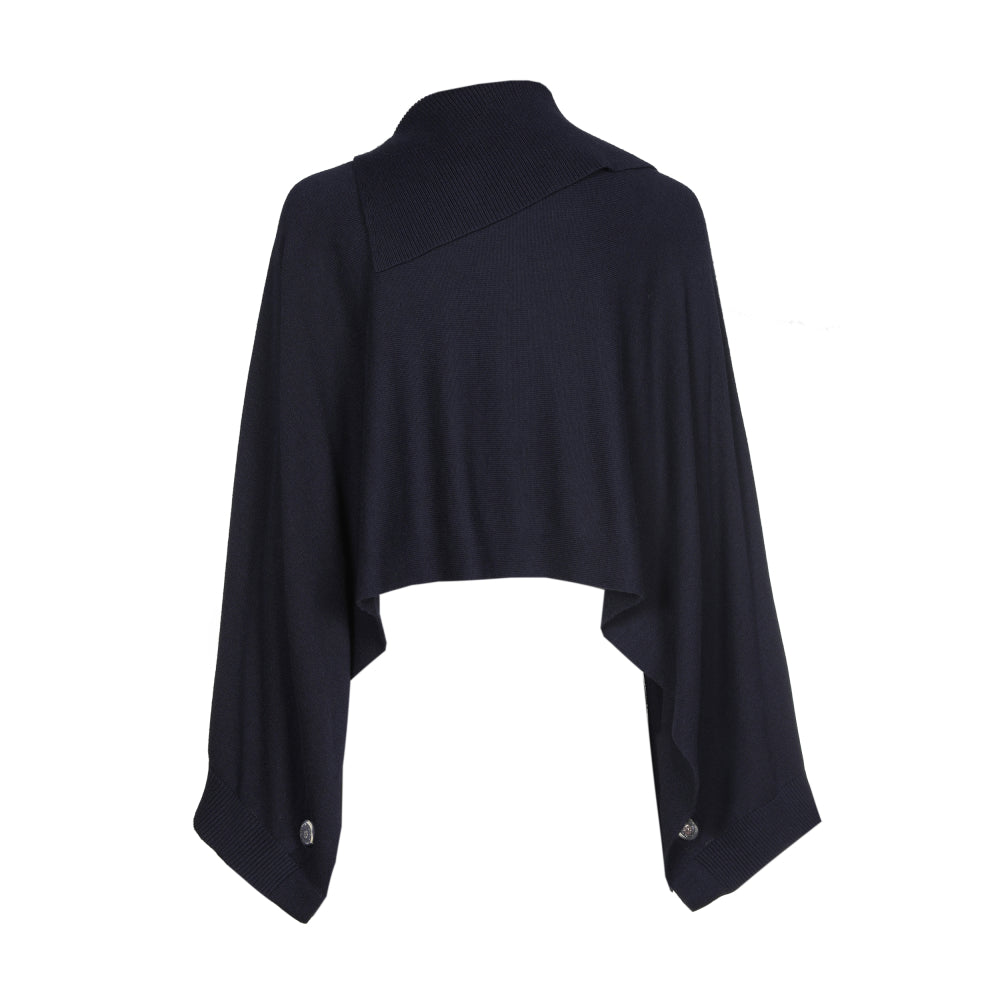 Losse poncho met wijde mouwen