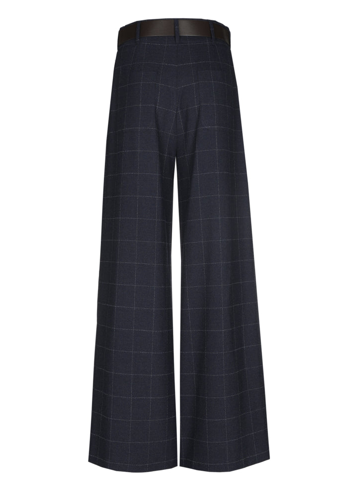 Elegante broek met subtiele ruit, mid waist